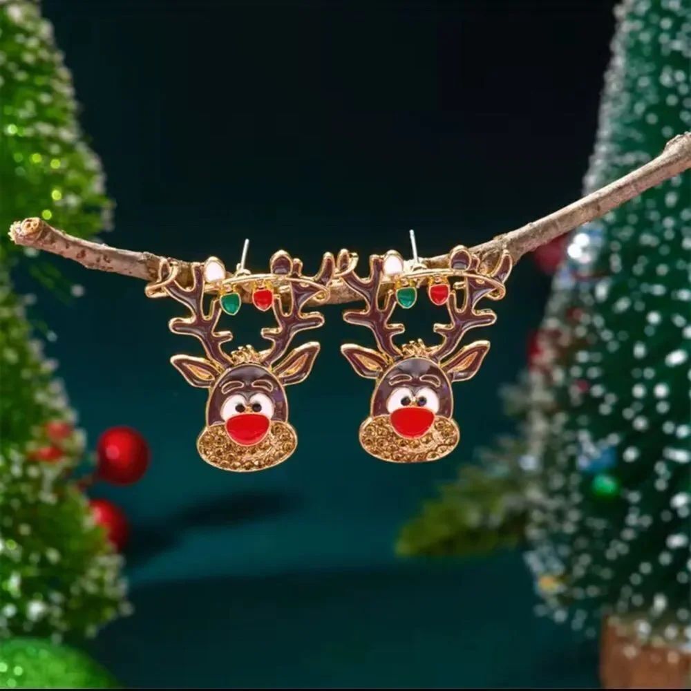 Festive Reindeer Stud Earrings